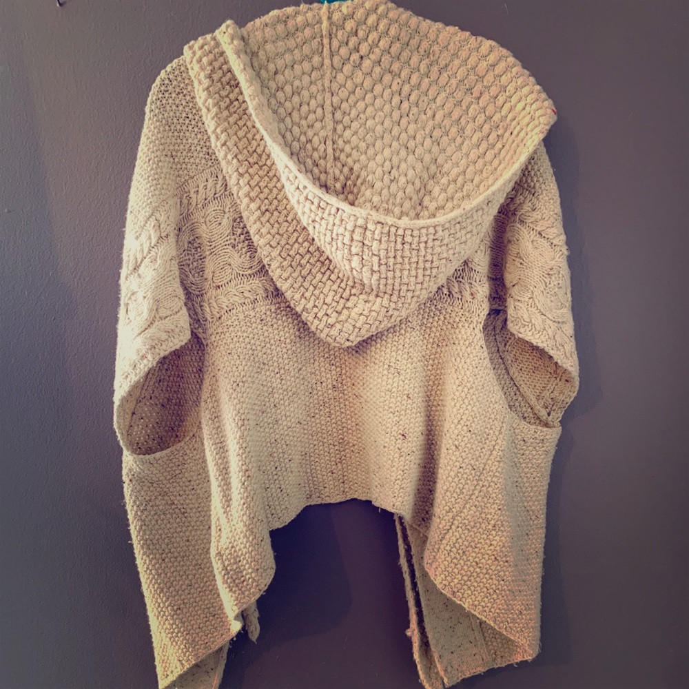 'Far Away From Close' Ivory Hooded Sweater